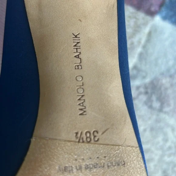 Manolo Blahnik Crystal Hangisi 70 Royal Blue 8.5 - Picture 6 of 8